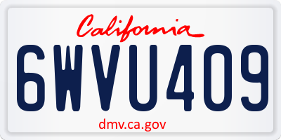 CA license plate 6WVU409
