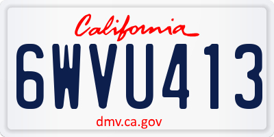 CA license plate 6WVU413