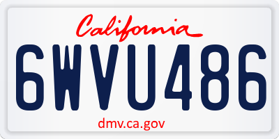 CA license plate 6WVU486