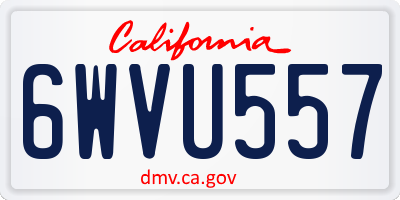 CA license plate 6WVU557