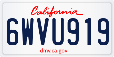 CA license plate 6WVU919