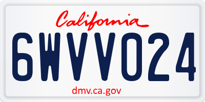 CA license plate 6WVV024