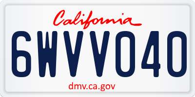 CA license plate 6WVV040