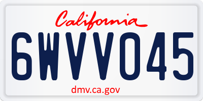 CA license plate 6WVV045