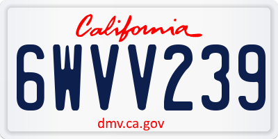 CA license plate 6WVV239
