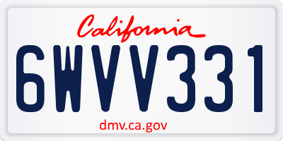CA license plate 6WVV331