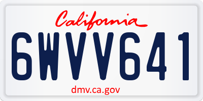 CA license plate 6WVV641
