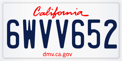 CA license plate 6WVV652