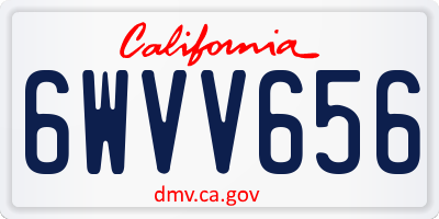 CA license plate 6WVV656