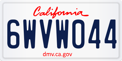 CA license plate 6WVW044