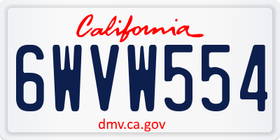 CA license plate 6WVW554