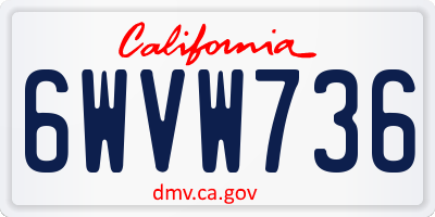 CA license plate 6WVW736
