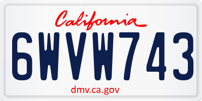 CA license plate 6WVW743