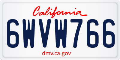 CA license plate 6WVW766