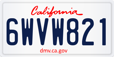 CA license plate 6WVW821