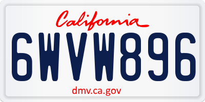 CA license plate 6WVW896