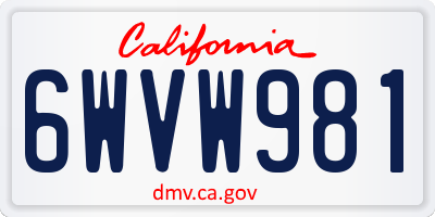 CA license plate 6WVW981