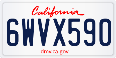 CA license plate 6WVX590
