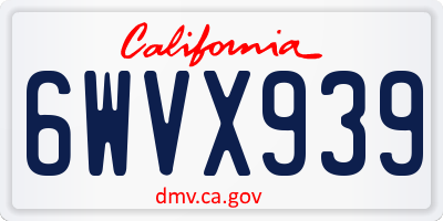 CA license plate 6WVX939
