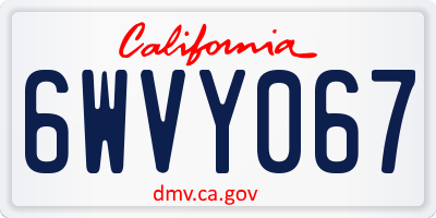 CA license plate 6WVY067