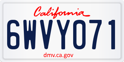 CA license plate 6WVY071