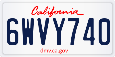 CA license plate 6WVY740