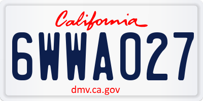 CA license plate 6WWA027