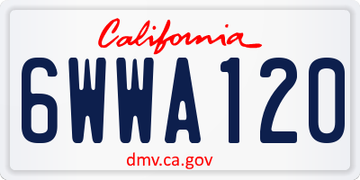 CA license plate 6WWA120