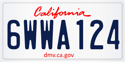 CA license plate 6WWA124