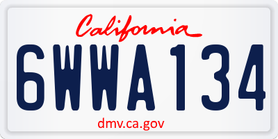 CA license plate 6WWA134