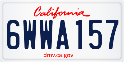 CA license plate 6WWA157