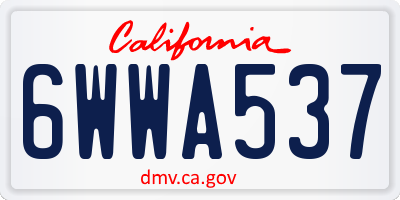 CA license plate 6WWA537
