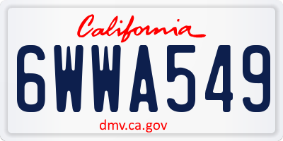 CA license plate 6WWA549