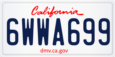 CA license plate 6WWA699