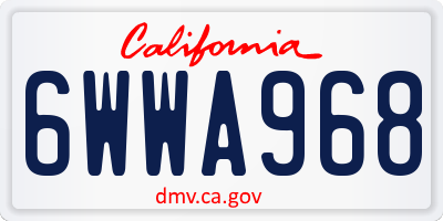 CA license plate 6WWA968
