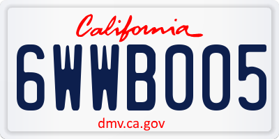 CA license plate 6WWB005