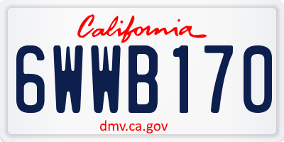 CA license plate 6WWB170