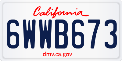 CA license plate 6WWB673