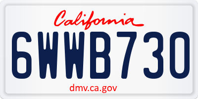 CA license plate 6WWB730