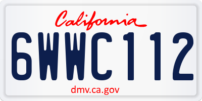 CA license plate 6WWC112