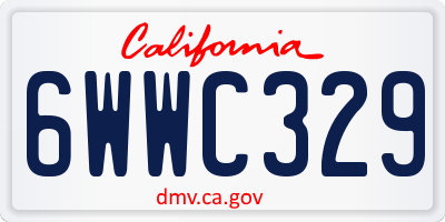 CA license plate 6WWC329
