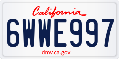 CA license plate 6WWE997