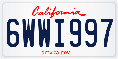 CA license plate 6WWI997