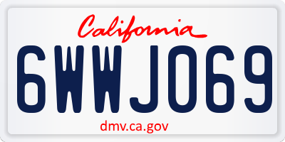 CA license plate 6WWJ069