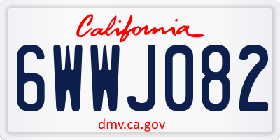 CA license plate 6WWJ082