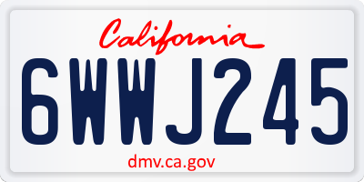 CA license plate 6WWJ245