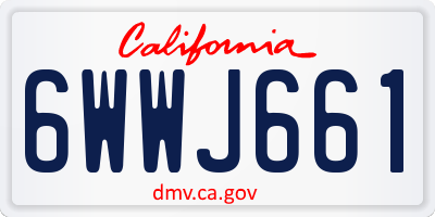 CA license plate 6WWJ661