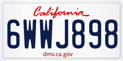 CA license plate 6WWJ898