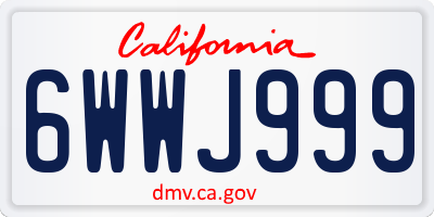 CA license plate 6WWJ999