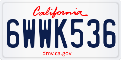 CA license plate 6WWK536
